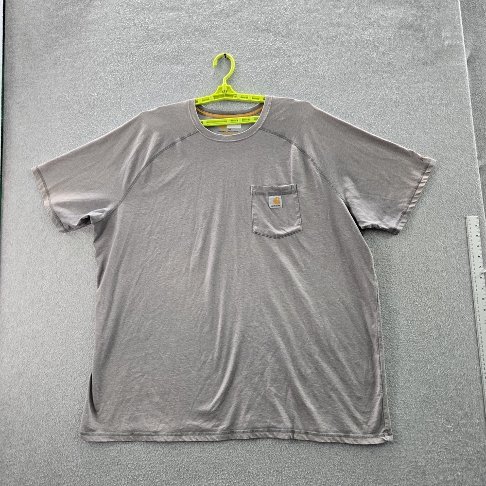 Carhartt Men Shirt 3XL Gray Logo Short Sleeve